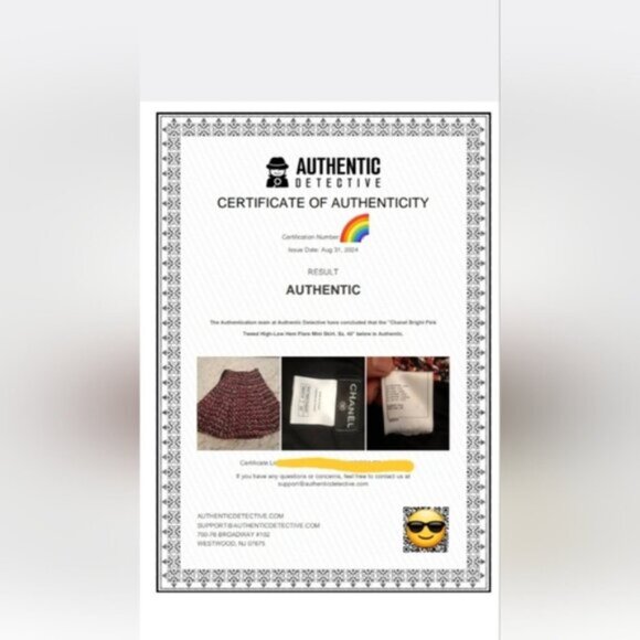 Chanel -Pink Tweed High-Low Hem Flare Mini Skirt. Sz. FR 40 - Picture 14 of 14